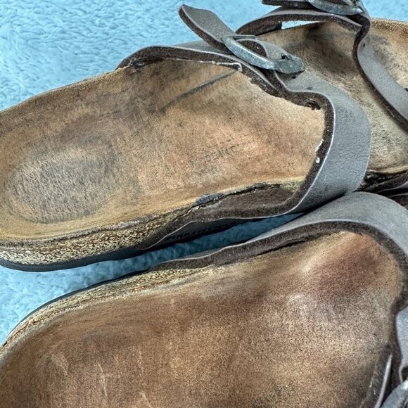 Birkenstock Miyari Brown Leather Sandals Women’s Size 37 EU - Picture 3 of 12